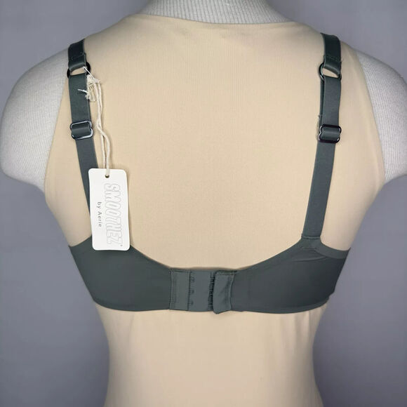 Smoothez by Aerie Bra Full Coverage Sheer Mesh Unlined Underwire In Sage 36D NEW - Picture 4 of 10